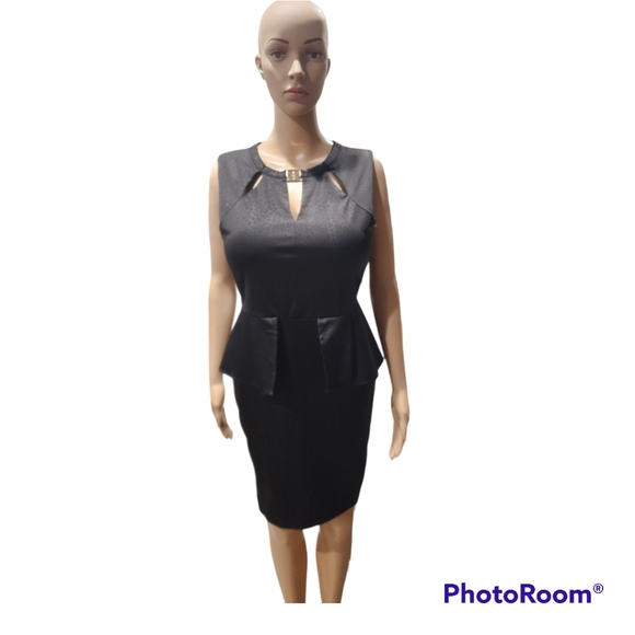 $15! Today Only! Kardashian Kollection Animal Print Peplum Dress - Picture 1 of 4